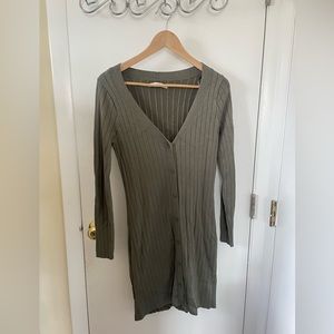 abercrombie & fitch green cardigan dress